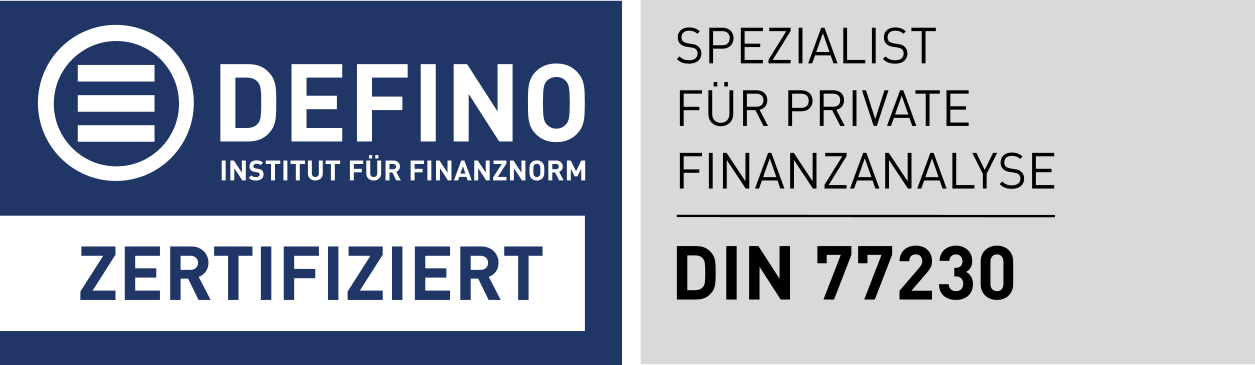 DEFINO-zertifizierter Spezialist für private Finanzanalyse nach DIN 77230